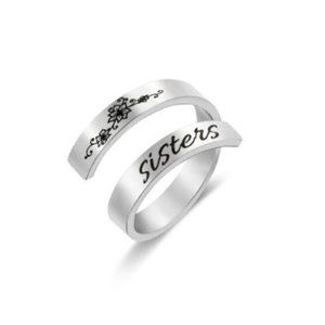 Stainless Steel Sisters Twist Ring